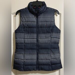 Tommy Hilfiger Navy Blue & White Quilted Puffer Women’s Polka Dot Vest Small